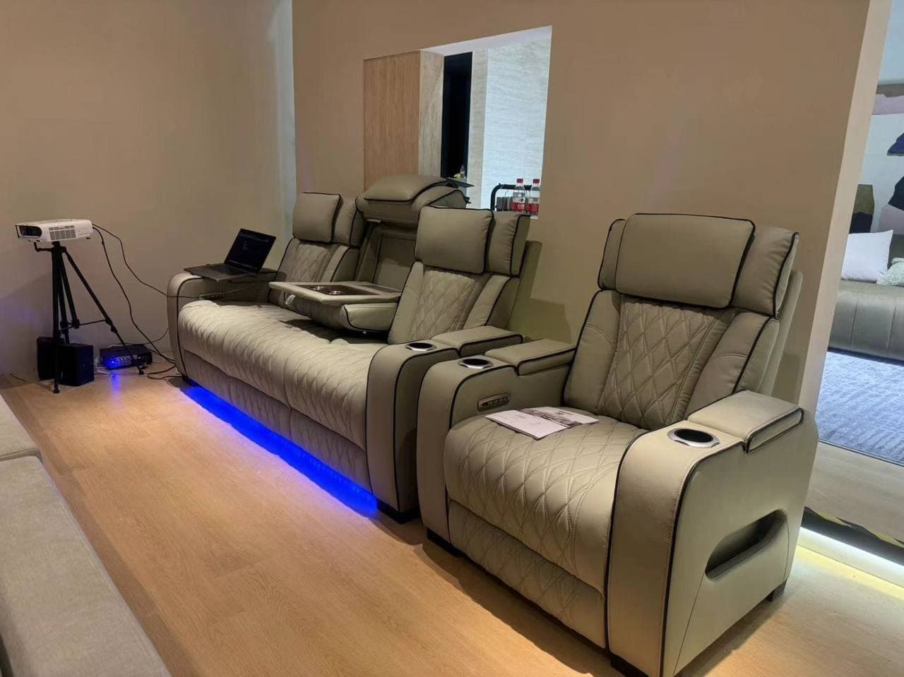 Home theater recliner sofas assembled by bevrb Houston